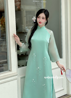 CECELIA Loosing modern ao dai set with beading flowers