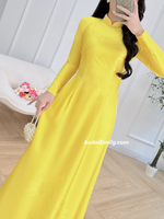 SUNFLOWER Yellow ao dai with simple crystals rhinestone