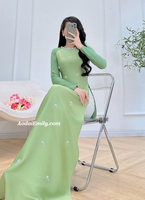 AYA Hand beading with crystals pre made ao dai