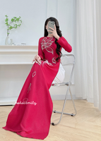 RYLEE Hand beading Lotus ao dai|