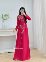 RYLEE Hand beading Lotus ao dai|