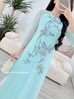 LUNA Double layers embroidery Spring patterns modern ao dai