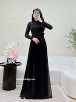 JUNE Ao dai with designed crystals