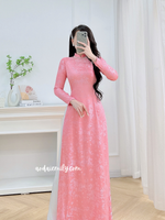 JOSIE Ao dài gấm with beading collar