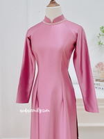 LOUISE Traditional ao dai with simple beading collar