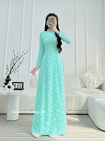 AITANA Ao dài gấm with hand beading crystals collar