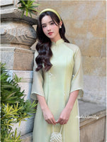 STELLA Double layers Modern ao dai with embroidery flowers