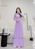 VERONICA Cut out Double layers chiffon Ao Dai Set