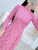 DAVINA Tulip pattern Pre made ao dai with designed buttons
