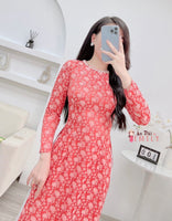 SASHA Pre made ao dai Viet Nam with pearls collar