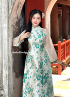 ANYA Modern taffeta with cherry blossom flowers pattern