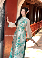 ANYA Modern taffeta with cherry blossom flowers pattern