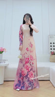 GLORIA Printed flowers pattern Pre made ao dai
