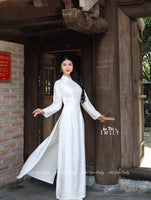 DAISY White Mulberry silk Ao Dai