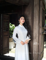 DAISY White Mulberry silk Ao Dai