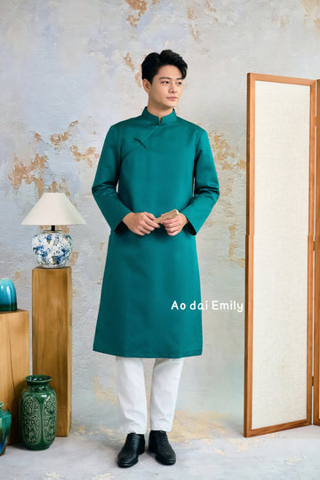 Dark Green Ao dai for men| Arctic Fox
