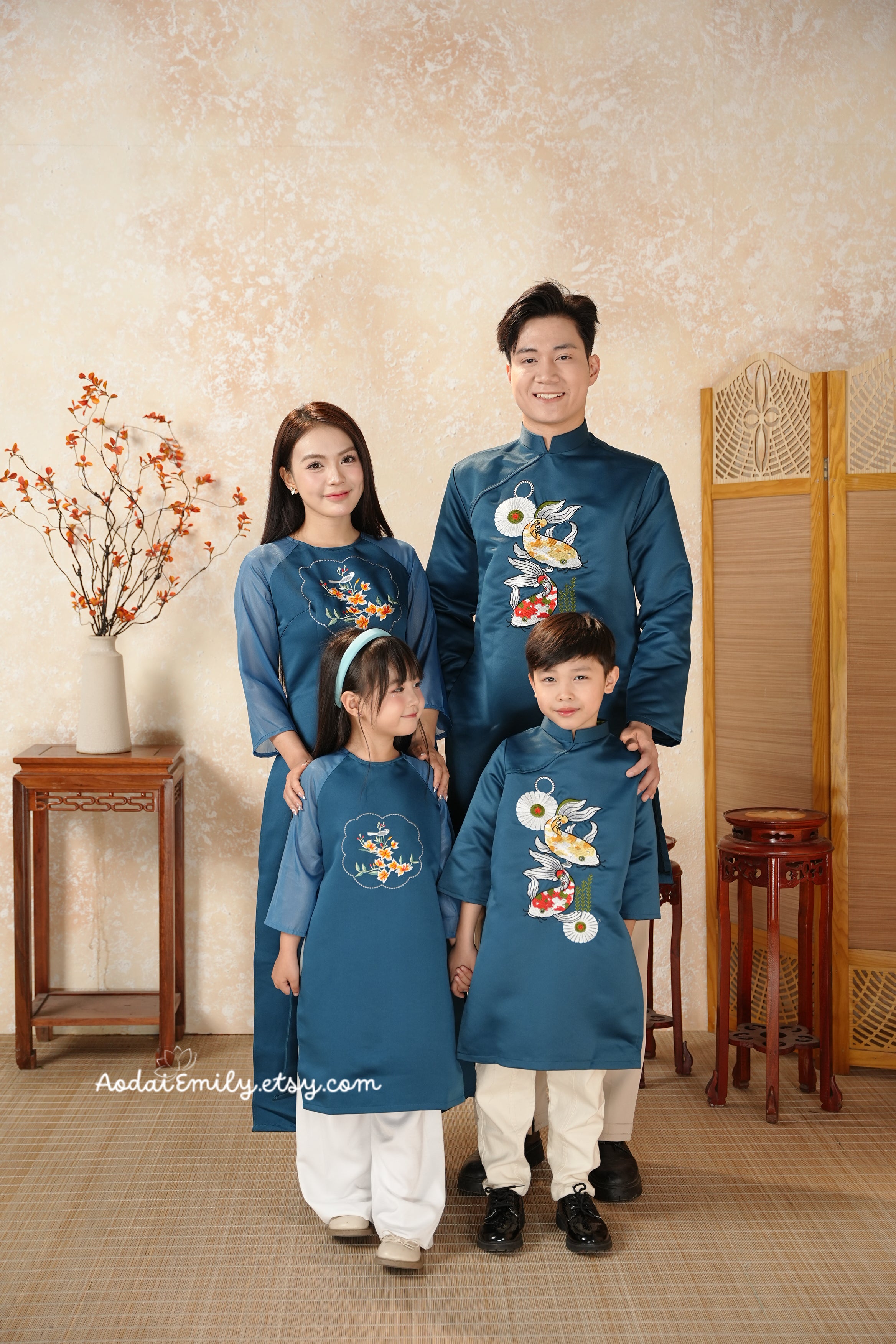 Matching Family Spring Ao Dai Set