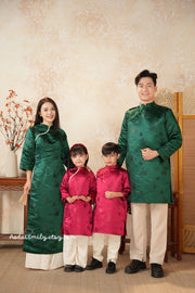 Green/ Red Matching Family Daisy pattern