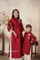 LOVE Cream/ Red Ribbon Embroidery Matching Family