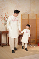 LOVE Cream/ Red Ribbon Embroidery Matching Family