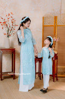 LINDA Baby Blue Matching Mom and Baby Girl