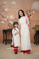 HOLLAND Cream/ Red Matching Mom and baby Girl