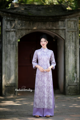 VIVIAN Loosing Purple modern ao dai set