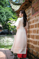 MCKINLEY Nude/cream double layers modern ao dai set