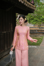 Pink/ Gold rose patterns Ao Ba Ba | Spring beauty
