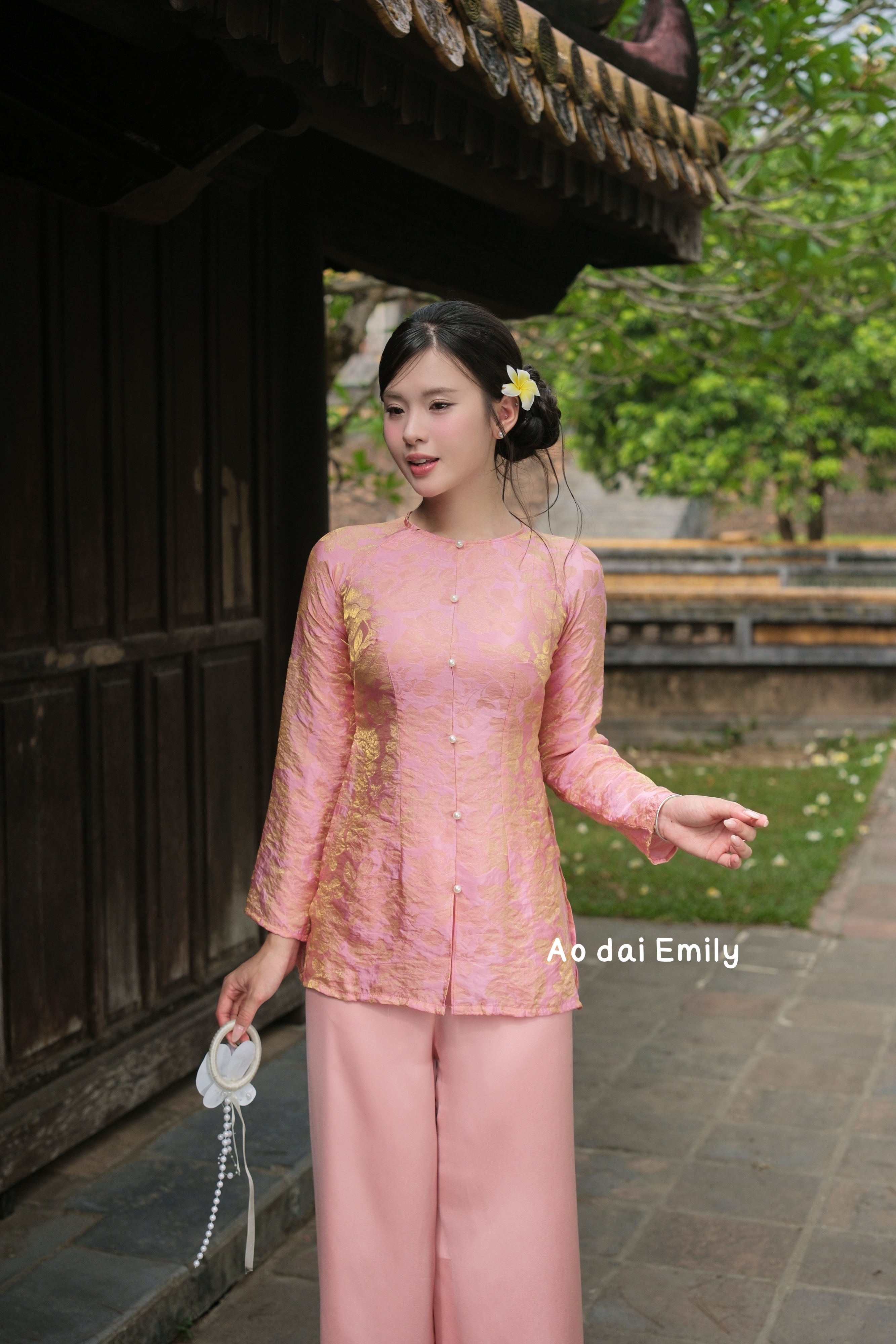 Pink/ Gold rose patterns Ao Ba Ba | Spring beauty