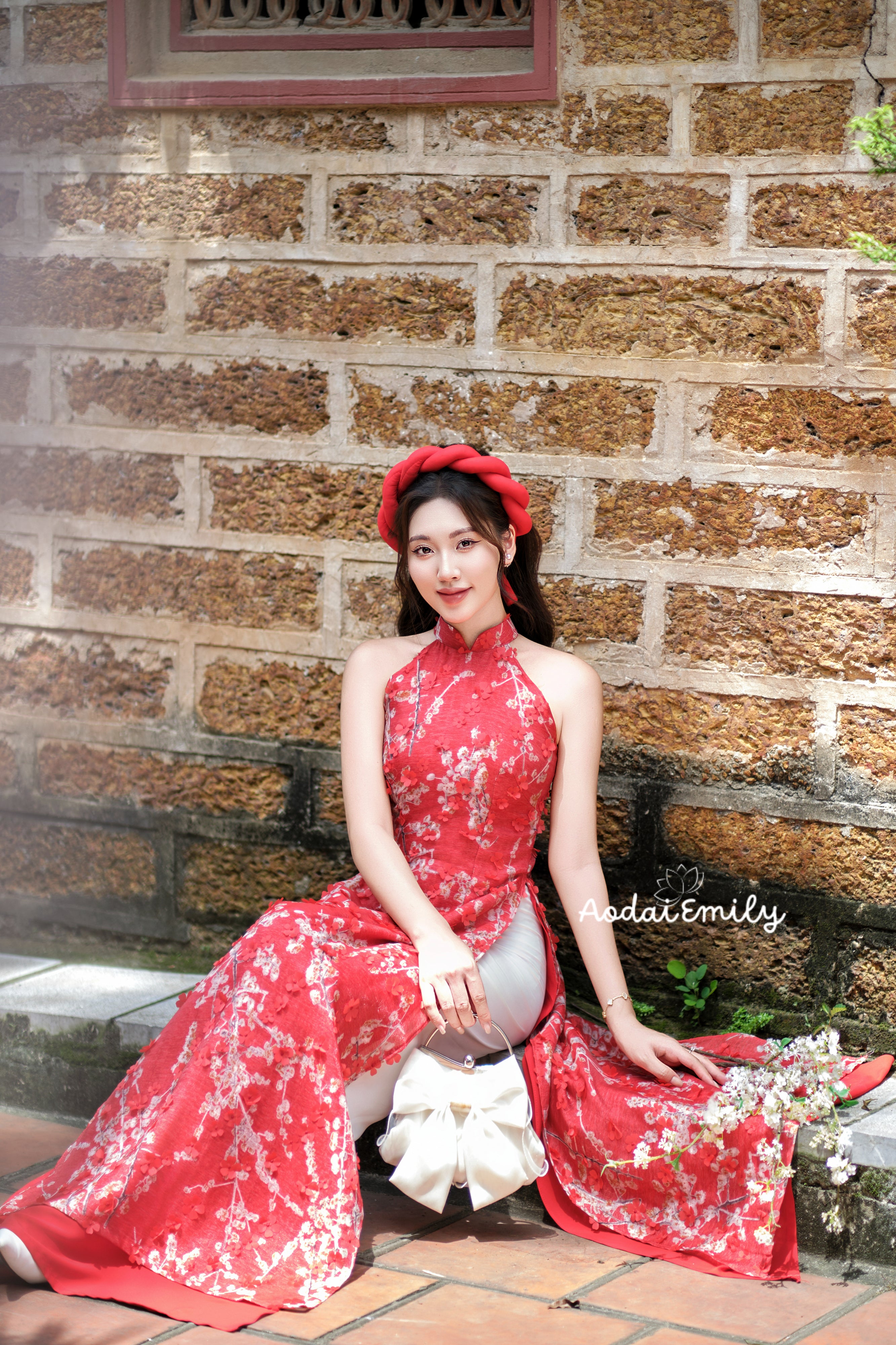 Ao Dai yếm hoa đào| Sofia