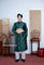 Dark Green Ao dai for men with new year patterns