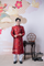 Red Ao dai for men with new year patterns