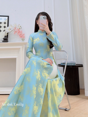 Tradition ao dai with flower patterns | Tasselflower
