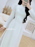 LEILA Plain White Double layers Ao Dai