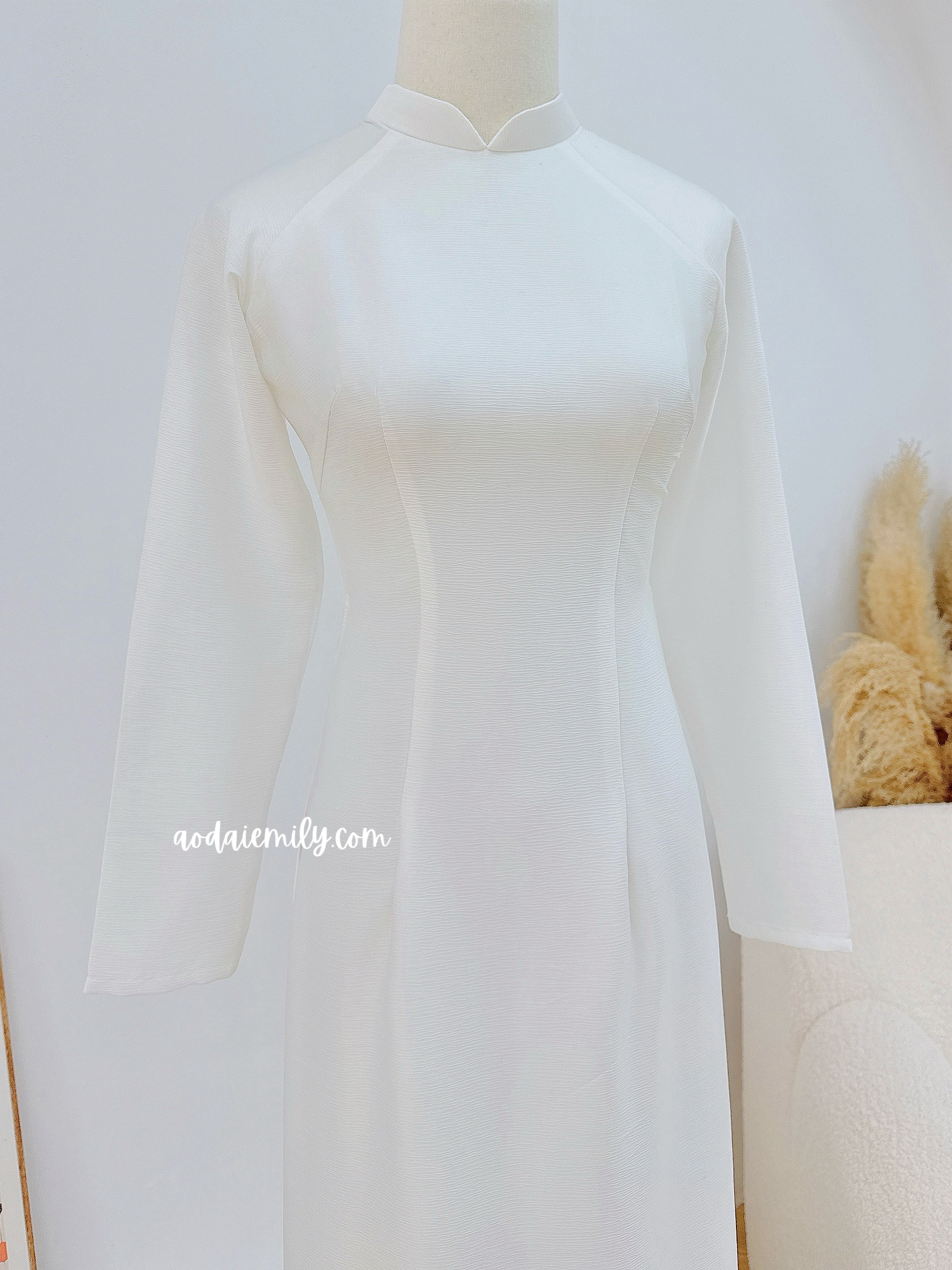 Plain White Double layers Ao Dai