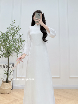 AMBER Loosing White modern ao dai