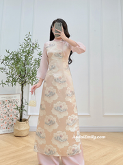 Modern taffeta with flowers pattern