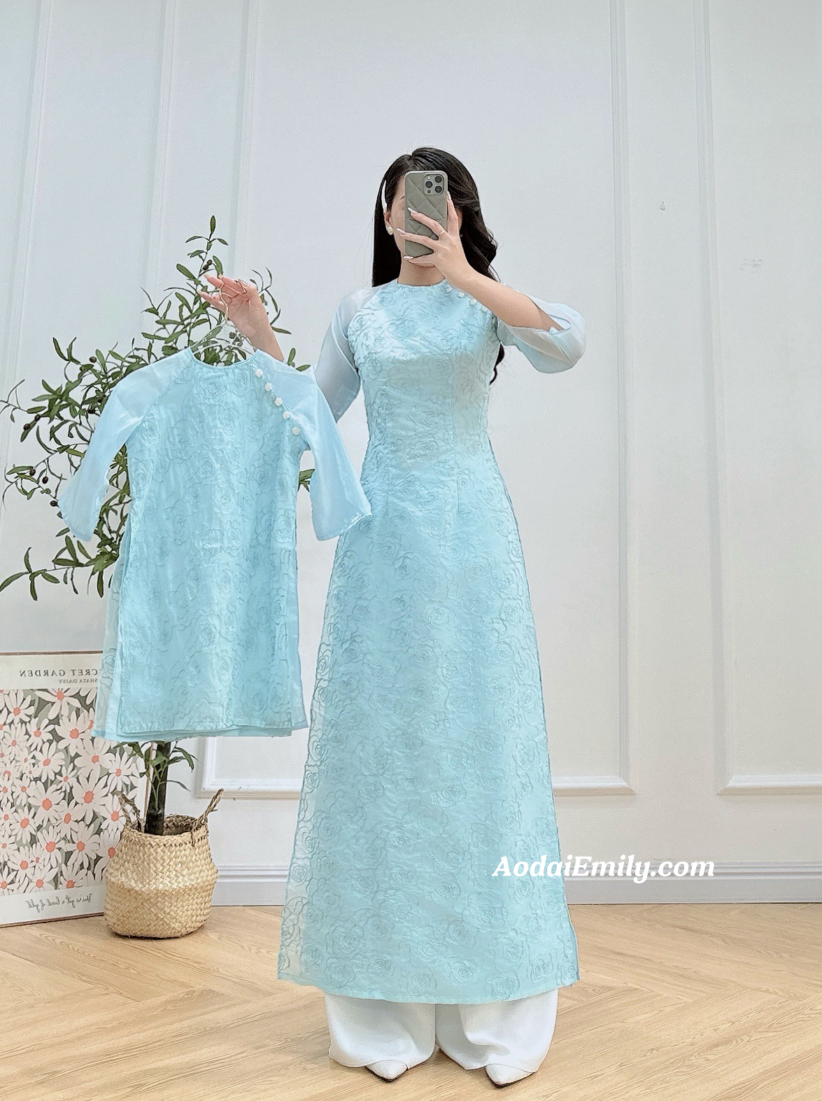 Light Blue Matching Mom & Girl