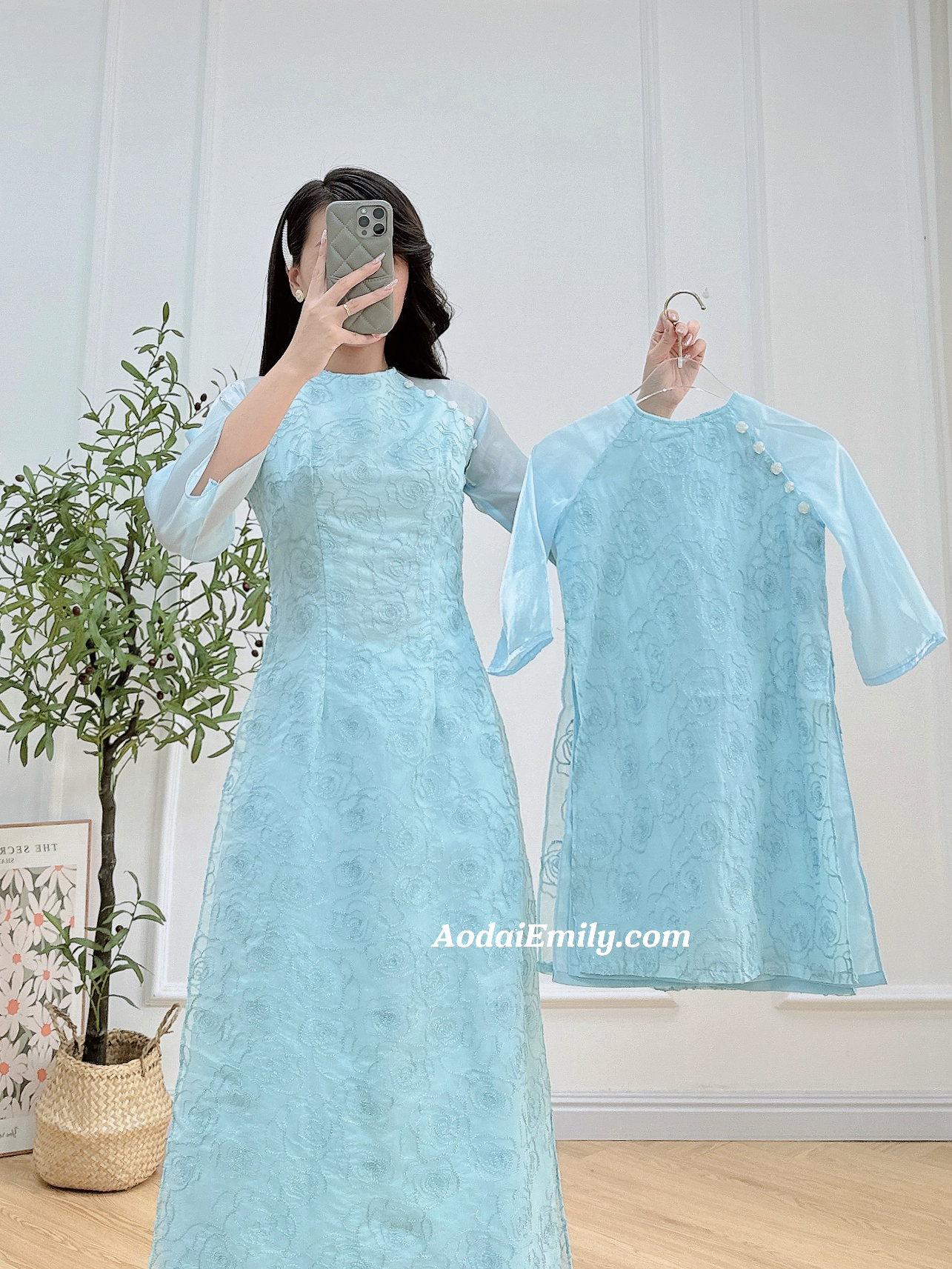 Light Blue Matching Mom & Girl
