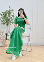 PRISCILLA Green Matching Mom & Girl Ao Dai with 3D flowers