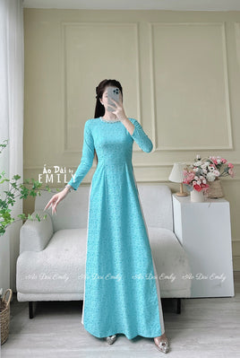 AVERIE Ao dài gấm hoa Cúc