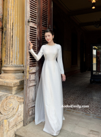 EMERIE Pre made plain White color with crystals collar