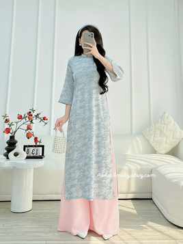 GIANA Loosing Blue modern ao dai set