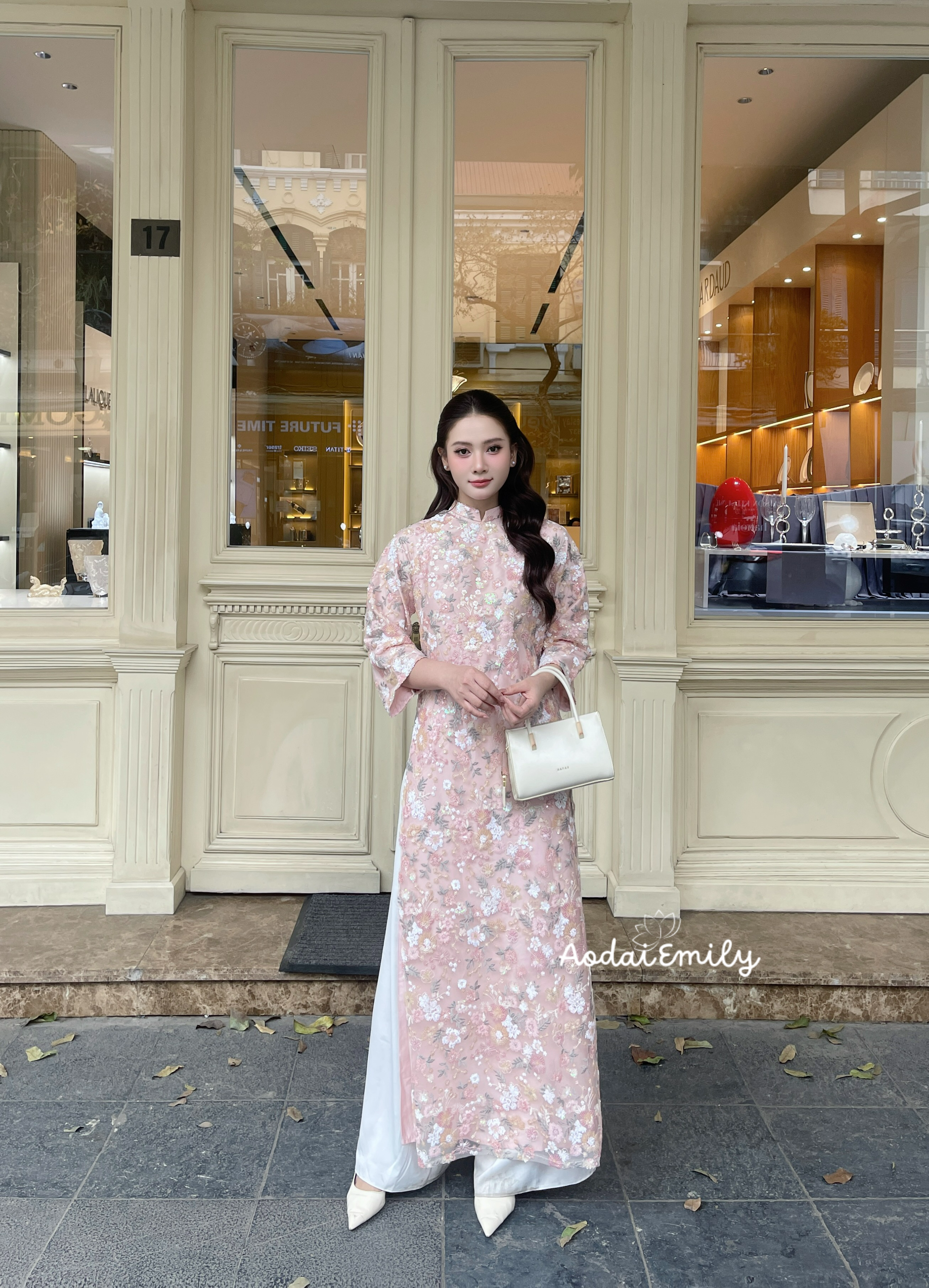 Flowers Sequin Loosing style Ao Dai
