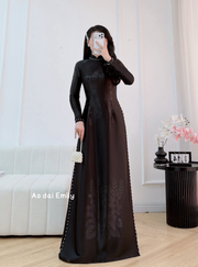 Black Pre made ao dai with Pearls| Starry eyes