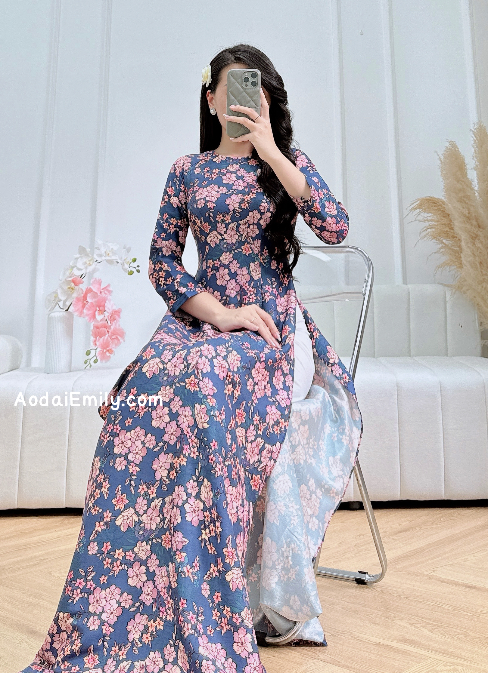 Printed Sakura flowers patterns|