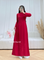 Burgundy ao dai with simple button