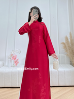 AURELIA Burgundy ao dai with simple button