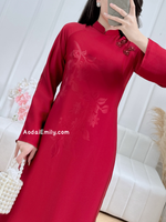 AURELIA Burgundy ao dai with simple button